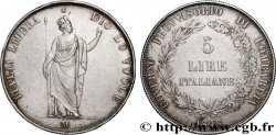 ITALIE - LOMBARDIE 5 Lire Gouvernement provisoire de Lombardie 1848 Milan