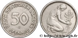 GERMANY 50 Pfennig “Bank deutscher Länder” 1949 Hambourg - J