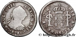 BOLIVIA - CARLO III DI SPAGNA 1/2 Real Charles III 1781 Potosi