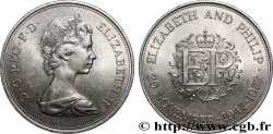 UNITED KINGDOM 25 New Pence (1 Crown) 25e anniversaire de mariage d’Elisabeth II 1972 