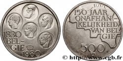 BELGIQUE 500 Francs légende flamande 150e anniversaire de l’indépendance, portrait des 5 rois / carte de Belgique 1980 Bruxelles