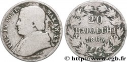VATICAN ET ÉTATS PONTIFICAUX 20 Baiocchi Pie IX an XX 1865 Rome