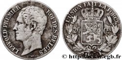 BELGIQUE - ROYAUME DE BELGIQUE - LÉOPOLD Ier 20 Centimes, tête nue 1858  TB+ 