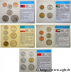 WORLD COINS LOTS Lot de 5 plaquettes de monnaies - Chine, Emirats Arabes Unis, Pologne, Samoa Occidentales et Soudan n.d. 