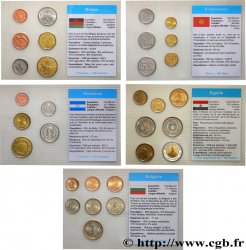 WORLD COINS LOTS Lot de 5 plaquettes de monnaies - Bulgarie, Egypte, Honduras, Kirghizistan et Malawi n.d. 
