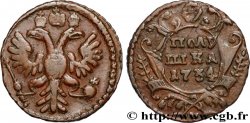 RUSSIE 1 Polushka (1/4 Kopeck) aigle bicéphale 1734 