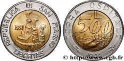 SAINT-MARIN 500 Lire Terre de refuge en 1944 1991 Rome - R