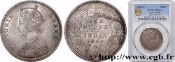 INDES BRITANNIQUES 1 Roupie Victoria 1862 Calcutta SUP61 PCGS