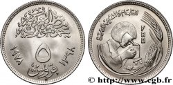 ÉGYPTE 5 Piastres série FAO : chercheuse AH1398 1978 