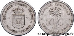 BELGIAN CONGO 50 Centimes Banque Centrale Congo Belge-Ruanda-Urundi 1955 Bruxelles XF 