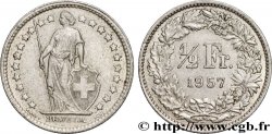 SUISSE 1/2 Franc Helvetia 1957 Berne