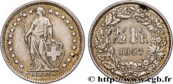 SUISSE 1/2 Franc Helvetia 1957 Berne
