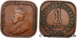 MALESIA - INSEDIAMENTI DELLO STRETTO 1 Cent Georges V 1920 Calcutta q.BB 