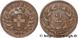 SWITZERLAND 2 Centimes (Rappen) croix suisse 1850 Paris