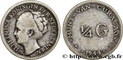 CURAZAO 1/4 Gulden reine Wilhelmina 1944 Denver BC+ 