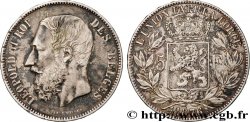 BELGIQUE 5 Francs Léopold II 1876 Bruxelles