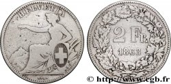 SWITZERLAND 2 Francs Helvetia 1863 Berne