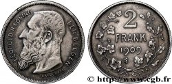 BELGIUM 2 Frank (Francs) Léopold II légende flamande 1909 