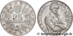 AUSTRIA 25 Schilling Proof 130e anniversaire de la mort de l’acteur et dramaturge Ferdinand Raimund 1966 