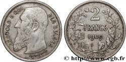 BELGIQUE - ROYAUME DE BELGIQUE - LÉOPOLD II 2 Francs légende française 1909 Bruxelles TB+ 