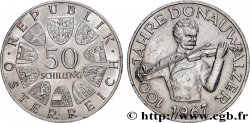 AUSTRIA 50 Schilling 100e anniversaire de la Valse du Danube Bleu par Johann Strauss 1967 