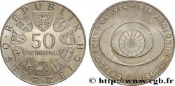 AUSTRIA 50 Schilling 50e anniversaire de la télévision autrichienne 1974 