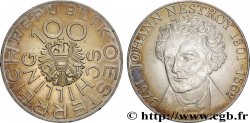AUTRICHE 100 Schilling 175e anniversaire de la naissance de Johann Nestroy, comédien et dramaturge viennois 1976 monnaie nettoyée