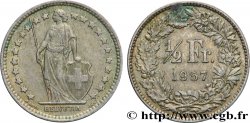 SUIZA 1/2 Franc Helvetia 1957 Berne