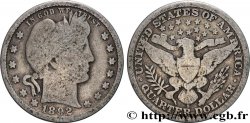 ÉTATS-UNIS D&nbsp;AMÉRIQUE 1/4 Dollar Barber 1892 San Francisco TB 