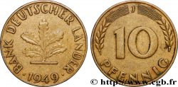 GERMANY 10 Pfennig “Bank deutscher Länder” 1949 Hambourg - J