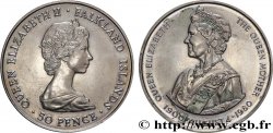 FALKLAND 50 Pence 80e anniversaire de la Reine Mère 1980  AU 