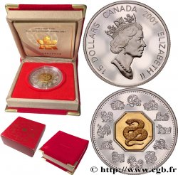 CANADA 15 Dollars Proof Elisabeth II Astrologie Chinoise 2001 