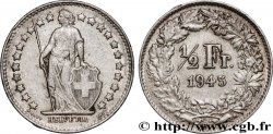 SCHWEIZ 1/2 Franc Helvetia 1945 Berne - B