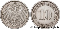 DEUTSCHLAND 10 Pfennig aigle héraldique 1912 Stuttgart - F