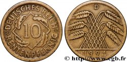 DEUTSCHLAND 10 Rentenpfennig gerbe de blé 1924 Munich - D