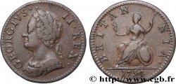 ROYAUME-UNI 1 Farthing Georges II / Britannia 1754 