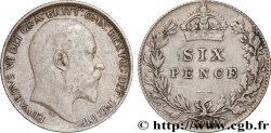UNITED KINGDOM 6 Pence Edouard VII 1910  VF 