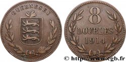 GUERNSEY 8 Doubles armes du baillage de Guernesey 1914 Heaton