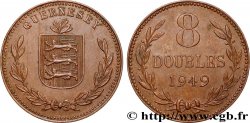 GUERNSEY 8 Doubles armes du baillage de Guernesey 1949 Heaton