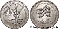 ÉTATS DE L AFRIQUE DE L OUEST (BCEAO) Essai 5000 Francs masque 1982 Paris