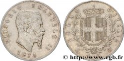 ITALIE 5 Lire Victor Emmanuel II 1874 Milan