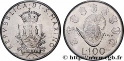 SAINT-MARIN 100 Lire armes / casque et écus 1979 Rome SPL 