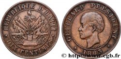 HAÏTI 10 Centimes président Geffrard 1863 Heaton TTB 