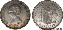 ESPAÑA 5 Pesetas Alphonse XIII 1er type 1891 Madrid EBC 