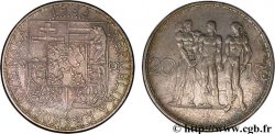 CECOSLOVACCHIA 20 Korun Industrie, Agriculture et Commerce 1933  q.SPL 