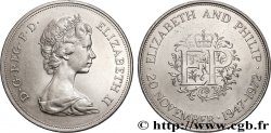 ROYAUME-UNI 25 New Pence (1 Crown) 25e anniversaire de mariage d’Elisabeth II 1972 Londres