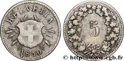 SWITZERLAND - HELVETIC CONFEDERATION 5 rappen 1850  BC 