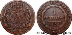 ITALIE - ROYAUME DE SARDAIGNE 1 Centesimo Charles Félix “L” 1826 Turin TB+ 