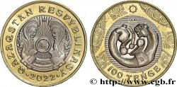 KAZAKHSTAN 100 Tenge Anneau en forme de léopard - Style Saki 2022 Oust-Kamenogorsk