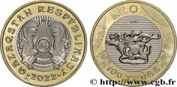 KAZAKHSTAN 100 Tenge Plaque en forme de cerf - Style Saki 2022 Oust-Kamenogorsk